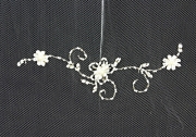 Veil - Multi layers - Beaded Embroidery Flower - 40" - VL-V106IV